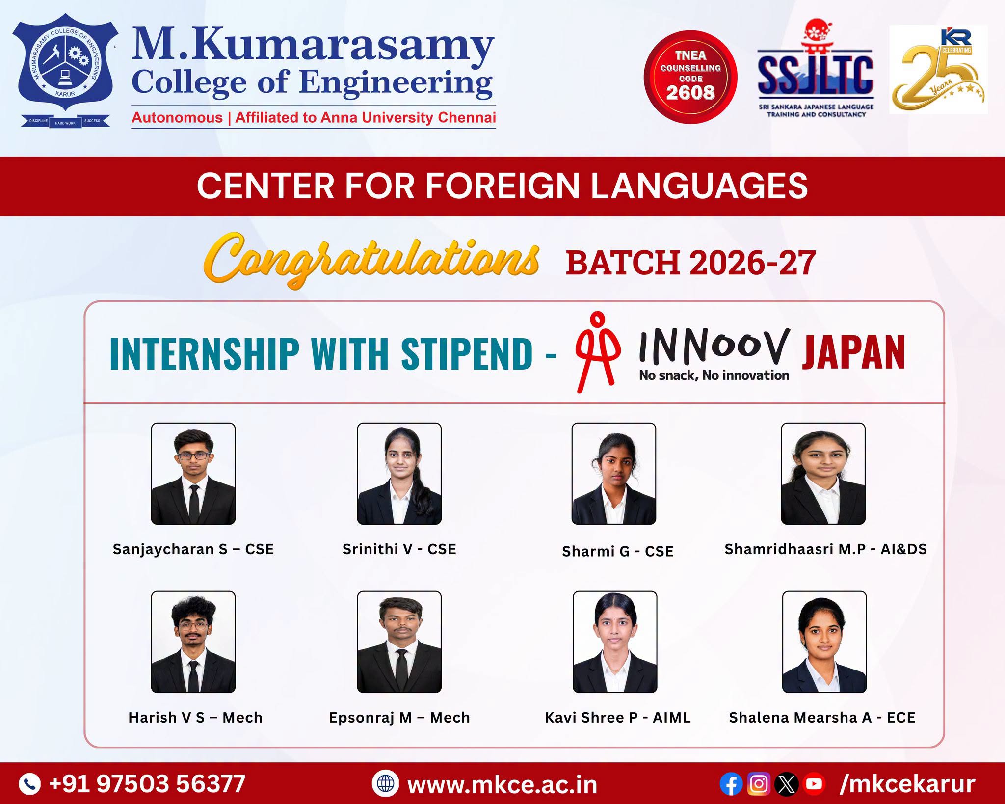 GLOBAL OPPORTUNITY FOR MKCE STUDENTS